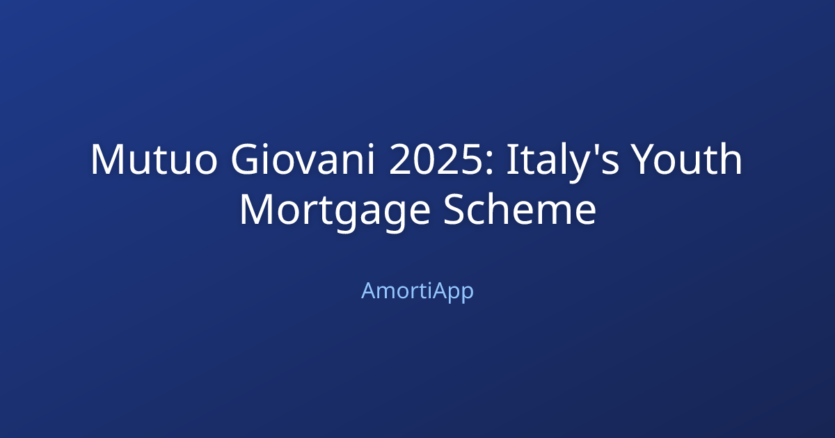 Mutuo Giovani 2025: Italy's Youth Mortgage Scheme