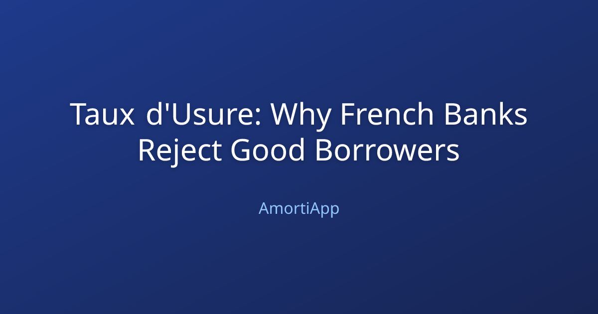 Taux d'Usure: Why French Banks Reject Good Borrowers